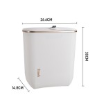 (Kitchen and Bathroom Hanging Trash Bin with Lid) Dimensions: Width 26.6 cm x Depth 14.8 cm x Height 30 cm
